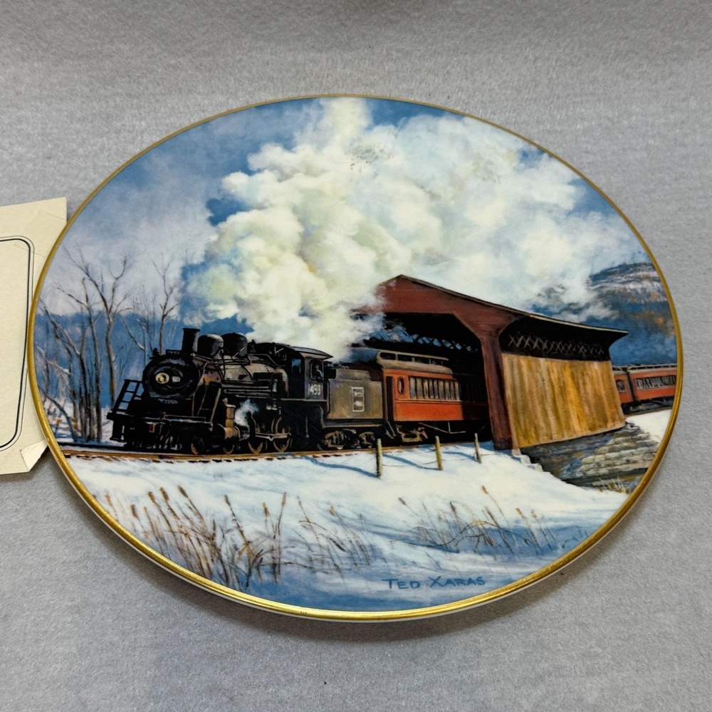 CHRISTIAN BELL PORCELAIN Winter on the Boston and Maine Ted Xaras 1984 Limited